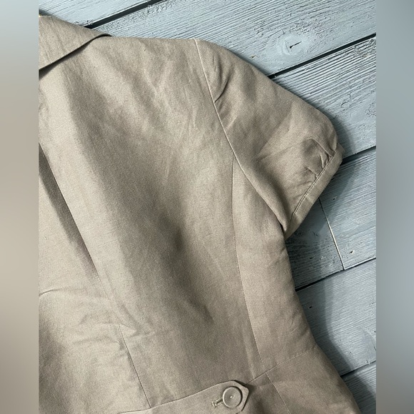 Ann Taylor LOFT Cocoa Brown Short Sleeved Work Office Layer Jacket Blazer Sz 4 - Picture 9 of 16